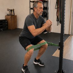 Sentadilla Spanish (con banda) — ejercicio de cuádriceps