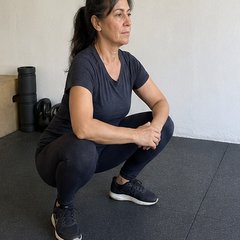 Sentadilla profunda con exhale al subir — ejercicio de suelo pélvico